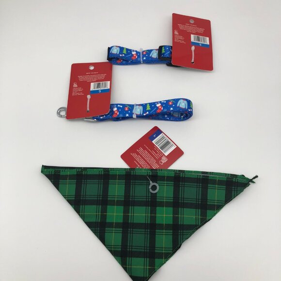 Best Brands Christmas Holiday Pet Dog Collar, Leash, & Bandana NEW - Picture 2 of 2